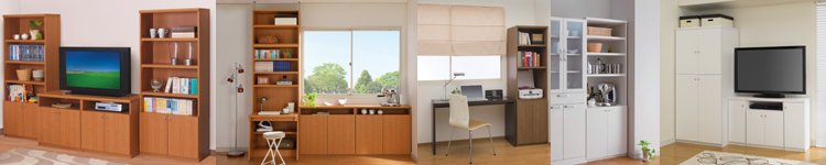 扉付き壁面家具