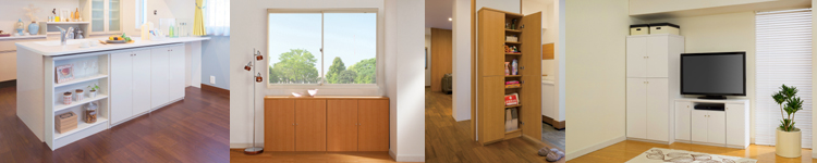 壁収納 全面扉付き書斎本棚