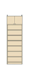 高さ２１７～２２６ｃｍ幅４５～５９ｃｍ奥行１９ｃｍ厚棚板（棚板厚2.5cm）