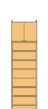 高さ２３２～２４１ｃｍ幅４５～５９ｃｍ奥行１９ｃｍ厚棚板（棚板厚2.5cm）