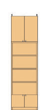 奥深下扉付本棚 250～259cm