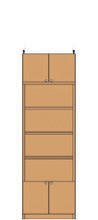 天井つっぱり壁面本棚 217～226cm