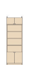 天井つっぱり壁面書庫 高208～217cm