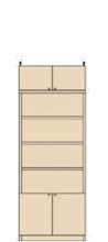 天井つっぱり壁面書庫 高208～217cm