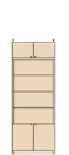 厚型扉付きキッチン収納 高208～217cm