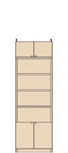 厚型扉付きリビング壁収納 高208～217cm