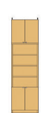 天井つっぱり壁面書庫 241～250cm