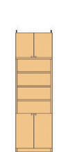 高さ２２６～２３５ｃｍ幅４５～５９ｃｍ奥行３１ｃｍ厚棚板（棚板厚2.5cm）