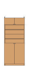 薄型木製本棚 高208～217cm