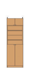 天井つっぱり壁面書庫 高208～217cm