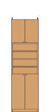 天井つっぱり壁面書庫 241～250cm