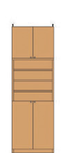 天井つっぱり壁面書庫 241～250cm