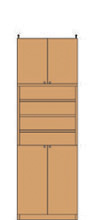 天井つっぱり壁面書庫 241～250cm