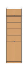 高さ２４１．１～２５０．１ｃｍ幅４５～５９ｃｍ奥行３１ｃｍ厚棚板(棚板厚2.5cm)