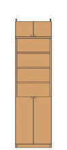 高さ２４１．１～２５０．１ｃｍ幅４５～５９ｃｍ奥行４６ｃｍ厚棚板(棚板厚2.5cm)